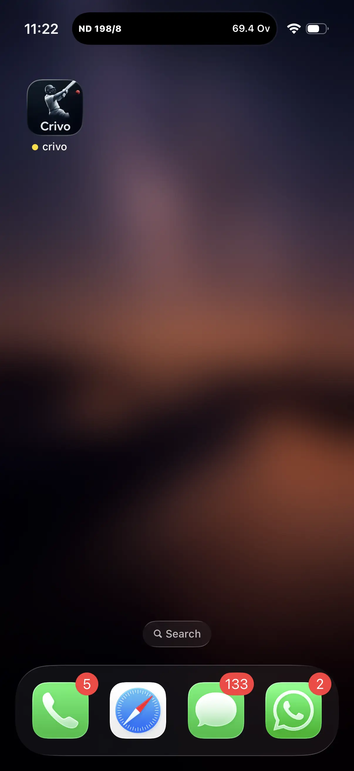 Crivo Dynamic Island live score